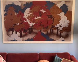 Large Modern Abstract Autumn Forest Wall Art