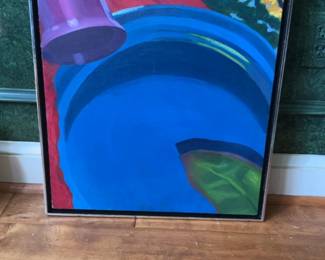 Abstract Still Life Oil Painting in Metal Floating Frame