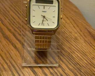Vintage Timex Ana-Digi Gold Tone Watch