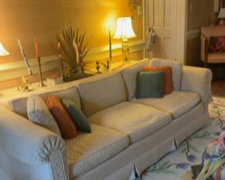 Classic Three-Seater Sofa with Decorative Pillows