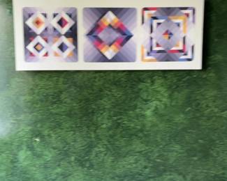 Abstract Geometric Triptych Canvas Wall Art