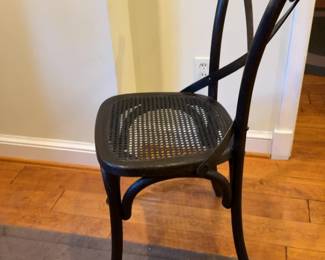 Set of 2 Rustic Wood Cross Back Dining Chair with Rattan Seat - Sold as Set