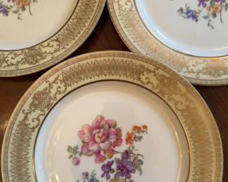 Tirschenreuth Bavaria 'In Studio' Service Plates – 22k Gold & Hand-Painted Floral (12 plates)