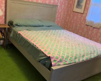 Modern Classic Wooden Bed Frame with Paneled Headboard