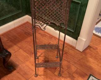 Vintage Metal Lattice Plant Stand