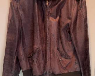 Park Vintage Brown Leather Bomber Jacket