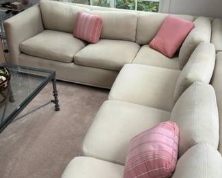 Sectional Sofa in Cream Fabric