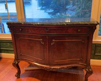 Antique Marble-Top French Provincial Sideboard