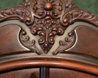 Vintage French Provincial Style Curio Cabinet with Glass Doors