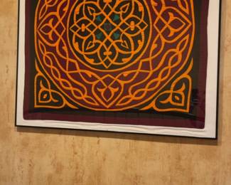 Framed Central Asian Suzani Style Textile Wall Art