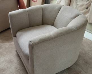 Modern Upholstered Barrel Back Armchair