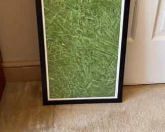 Abstract Framed Textured Green Art #3