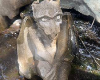 Cast Stone Winged Gargoyle Garden Statue