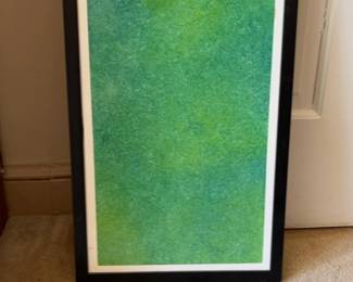 Abstract Framed Textured Green Art #2