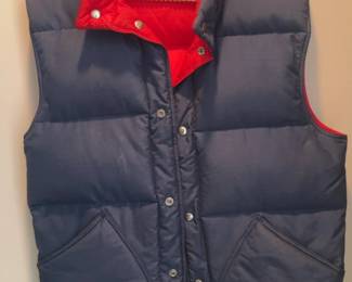 Vintage Reversible Puffer Vest Blue and Red
