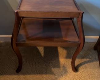 Vintage Two-Tier Wooden Accent Table