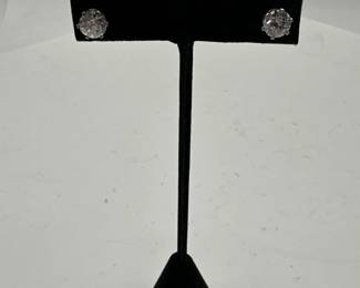 Pair Of Simulated Diamond Stud Earrings.