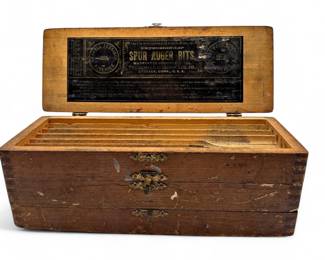 Russell Jennings Spur Auger Bits ThreeTier Oak Box, c.1890s