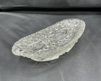 Vintage Pressed GlassCrystal Relish Dish