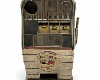 Vintage Harrahs Club Reno Plastic Jack Pot Bank Slot Machine Souvenir