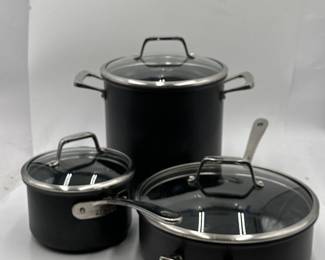 Three pieces From an AllClad Nonstick Cookware Collection