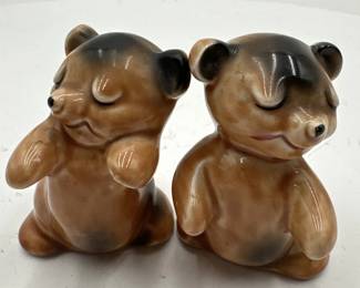 Vintage Pair Of Van Tellingen Bear Hug Salt And Pepper Shakers