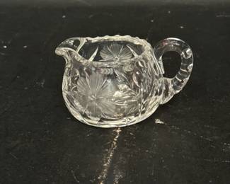 Vintage Clear Cut Crystal Creamer