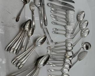 Collection Of Tudor Plate Queen Bess II SilverPlated Flatware by Oneida