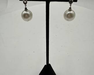 Pair Of SilverTone Faux Pearl Drop Earrings