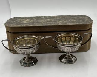 Antique Sterling Silver Creamer  Sugar Bowl Set
