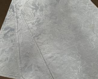 Set Of Three Light Blue Floral Jacquard Placemats,