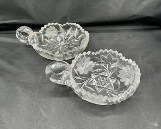 Pair Of Vintage Glass Serving Nappy Dishes