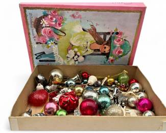 Vintage Miniature Mercury Glass Christmas Ornaments Lot, c.1950s60s