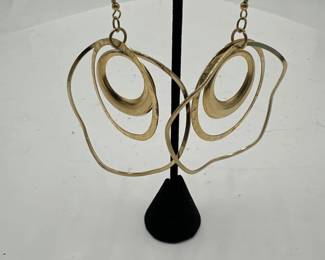 Pair Of GoldTone Dangling Hoop Earrings