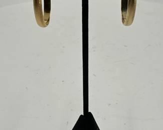 Pair Of GoldTone Textured Hoop Earrings