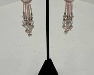 Pair Of VintageInspired Beaded Tassel Drop Earrings