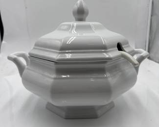 Vintage Ceramic Soup Tureen With Lid And Ladle