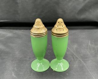 Pair Of Vintage Footed Salt And Pepper Shakers