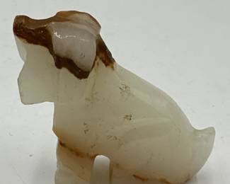HandCarved Scottish Terrier Scottie Dog Made From White Onyx