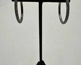 Pair of Rhinestone Hoop Earrings