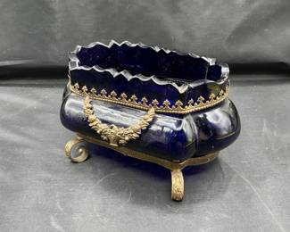 Antique French Black Ceramic Jardiniere