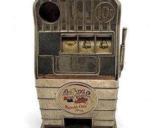 Vintage Harrahs Club Reno Jack Pot Bank Slot Machine Souvenir