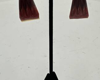 Pair Of Art Glass Triangular Earrings