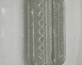 Vintage Anchor Hocking Wexford Pattern Glass Covered Butter Dish
