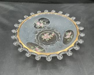 Vintage HandDecorated CrystalGlass Dish