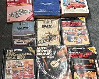 Collection Of Ten Vintage Automotive Repair And Service Manuals