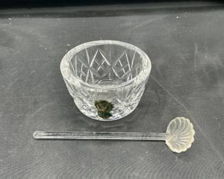 Waterford Crystal Open Salt Cellar With Matching Salt Spoon