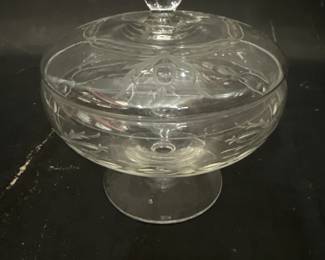 Crystal CompoteCovered Candy DishCenterpiece