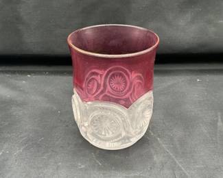 Vintage Kings Crown Patterned Glass Tumbler