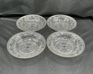 Set Of Four Vintage Pressed Glass Bowls